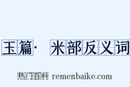 玉篇·米部反义词是什么意思的图片